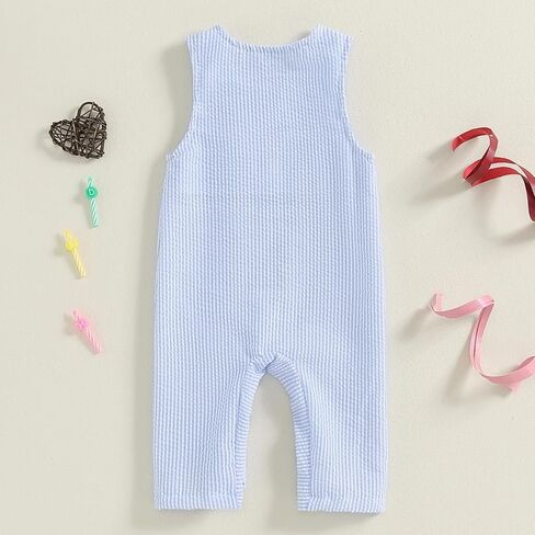 Baby Boy Girl Birthday Clothes Letter One Embroidery Romper Bodysuit Jumpsuit Overall Onesie One-piece Bodysuit in Kuwait