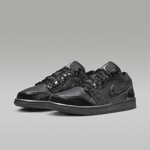 Air Jordan 1 Low SE Women's Shoes (HJ7743-010, Black/White/Metallic Silver/Black) Size 6 in Saudi Arabia