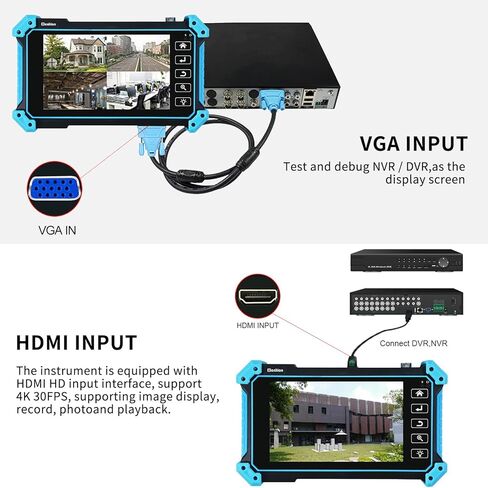 Henkion IP Camera Tester, with Cable Tracer, 5.4 inch Touch Screen, 4K 8MP AHD CVI Camera and 12MP IPC Test, 4K HD Camera Display Video, Support POE WiFi RS485 HDMI &VGA Input UTC IPC-5100C Plus in Saudi Arabia