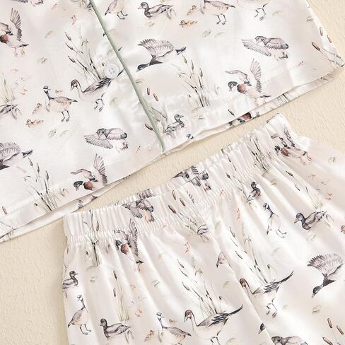 Honganda Kids Toddler Baby Girl Fall Two Piece Pajamas Set Long Sleeve Duck Pajama Shirt Bottom Pants Satin Sleepwear Clothes in Saudi Arabia
