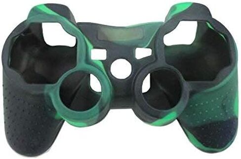 OSTENT Camouflage Silicone Skin Case Cover for Sony PS2/3 Wireless/Wired Controller - Color Dark Green in Kuwait