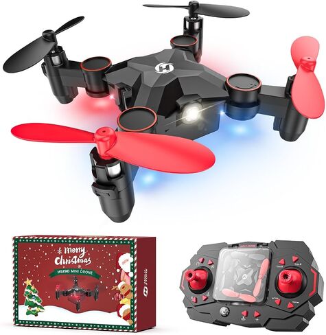 Holy Stone HS190 Drones for Kids with Christmas Gift Box, Foldable MINI Indoor Drone RC Quadcopter with 3D Flip, Throw to Go, Altitude Hold, Easy to Fly for Beginner Christmas Birthday Toy Gift, Red in Saudi Arabia
