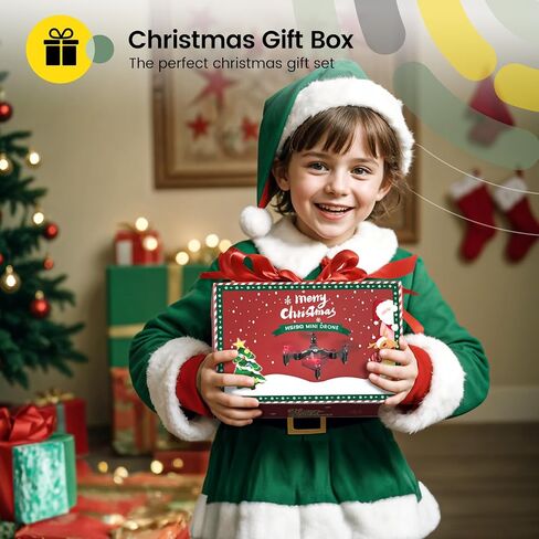 Holy Stone HS190 Drones for Kids with Christmas Gift Box, Foldable MINI Indoor Drone RC Quadcopter with 3D Flip, Throw to Go, Altitude Hold, Easy to Fly for Beginner Christmas Birthday Toy Gift, Red in Saudi Arabia