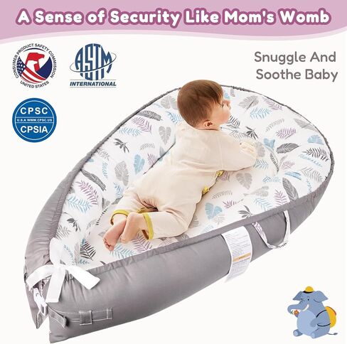 Baby Lounger - Newborn Lounger Cover Months 0-24 Months, Baby Lounger Cover Breathable & Soft Baby Nest Cover Co Sleeping Babies Essentials Gifts,Dock A Tot Portable Infant Lounger Baby Floor Seat in Saudi Arabia