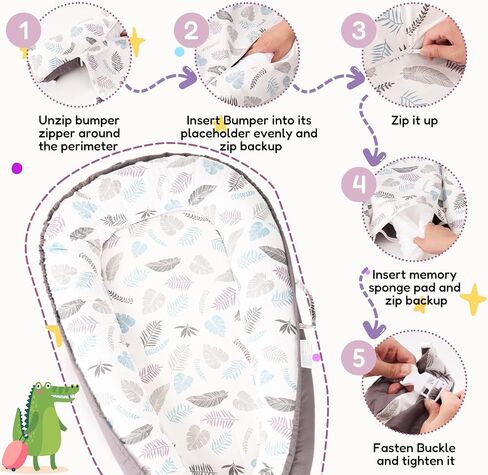 Baby Lounger - Newborn Lounger Cover Months 0-24 Months, Baby Lounger Cover Breathable & Soft Baby Nest Cover Co Sleeping Babies Essentials Gifts,Dock A Tot Portable Infant Lounger Baby Floor Seat in Saudi Arabia