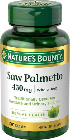 Nature's Bounty Saw Palmetto Support for Prostate and Urinary Health, Herbal Health Supplement, 450mg, 250 Capsules in Saudi Arabia