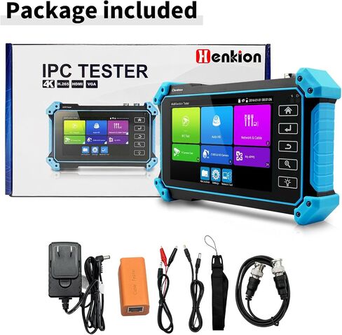 جهاز اختبار كاميرا Henkion IP، جهاز اختبار CCTV 5.4 بوصة 4K، اختبار كاميرا 4K 8MP SDI AHD CVI TVI، شاشة العرض، اختبار كابل RJ45TDR، دعم POE WiFi RS485 HDMI ومدخل VGA، تتبع الكابل، اختبار الشبكة، IPC-5200C Plus in Kuwait