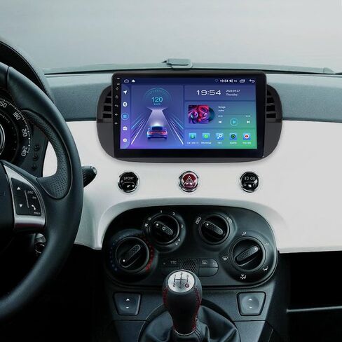 ترقية راديو ستيريو للسيارة مقاس 9 بوصة من ASURE لسيارة Fiat 500 500C 2007-2015 باللون الأبيض، 8 النواة 4G+64G نظام أندرويد للسيارة وحدة ملاحة GPS مع Carplay Android Auto، مشغل وسائط متعددة بشاشة لمس 1280 × 800 in Kuwait