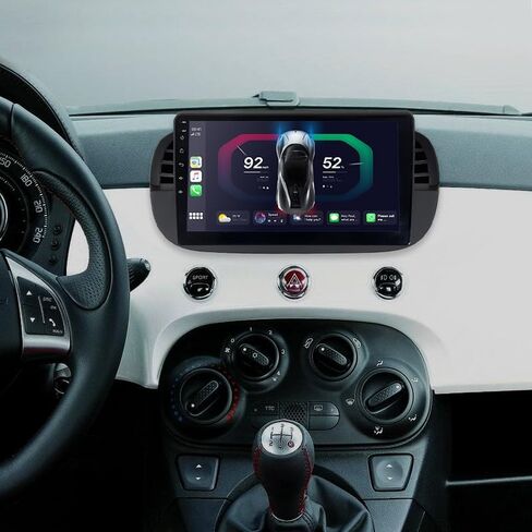 ترقية راديو ستيريو للسيارة مقاس 9 بوصة من ASURE لسيارة Fiat 500 500C 2007-2015 باللون الأبيض، 8 النواة 4G+64G نظام أندرويد للسيارة وحدة ملاحة GPS مع Carplay Android Auto، مشغل وسائط متعددة بشاشة لمس 1280 × 800 in Kuwait