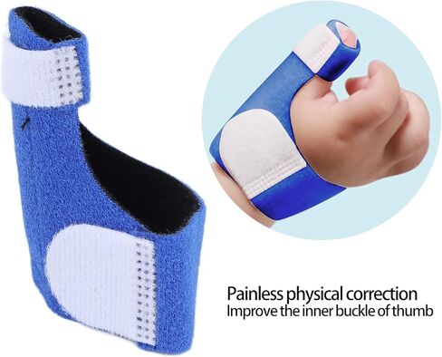 جبيرة إبهام الطفل، جبيرة إبهام الأطفال، جبيرة إبهام الطفل، واقي أصابع داعم للإبهام، مثبت تثبيت إبهام ناعم للرضع، أزرق (XS) in Kuwait