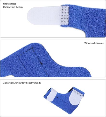 جبيرة إبهام الطفل، جبيرة إبهام الأطفال، جبيرة إبهام الطفل، واقي أصابع داعم للإبهام، مثبت تثبيت إبهام ناعم للرضع، أزرق (XS) in Kuwait