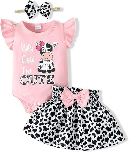 SUNNY PIGGY Baby Girl Clothes Newborn Dress Infant Romper Summer Outfit Cute Toddler Clothing Skirt Set in Kuwait