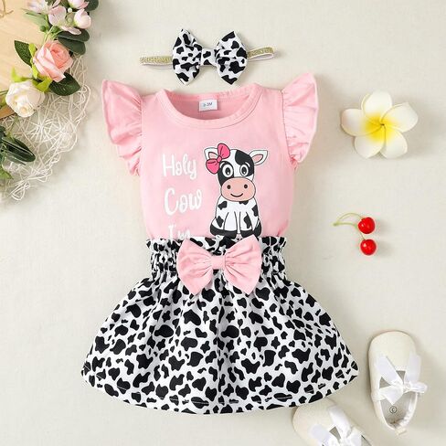 SUNNY PIGGY Baby Girl Clothes Newborn Dress Infant Romper Summer Outfit Cute Toddler Clothing Skirt Set in Kuwait