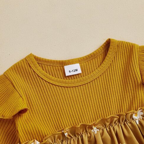 fhutpw Baby Toddler Girl Dress Fall Knitted Long Sleeves Casual Daisy Dresses for Girls 6 12 18 Months 2T 3T Outfits in Kuwait