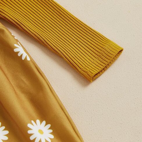 fhutpw Baby Toddler Girl Dress Fall Knitted Long Sleeves Casual Daisy Dresses for Girls 6 12 18 Months 2T 3T Outfits in Kuwait