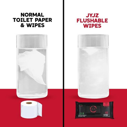 XXL Flushable Wet Wipes, 6 Pack (288 Wipes), Disposable, Biodegradable, Extra Large With Aloe & Vitamin-E, Drain and Marine Life Friendly, Utterly Smooth, Mildly Scented, Irresistible in Saudi Arabia