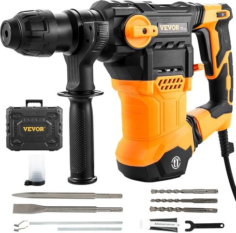VEVOR 1-9/16 Inch SDS-Plus 13 Amp Heavy Duty Rotary Hammer Drill, Heavy Duty Chipping Hammers with Vibration Control & Safety Clutch, Electric Demolition Hammers Variable Speed,Power Tool For Concrete in Saudi Arabia