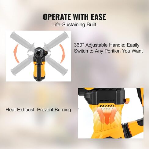 VEVOR 1-9/16 Inch SDS-Plus 13 Amp Heavy Duty Rotary Hammer Drill, Heavy Duty Chipping Hammers with Vibration Control & Safety Clutch, Electric Demolition Hammers Variable Speed,Power Tool For Concrete in Saudi Arabia