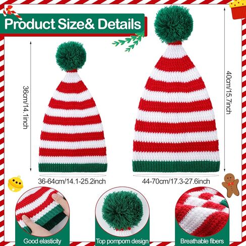 قطعتان من قبعات سانتا المتطابقة للعائلة، قبعة عيد الميلاد الأولى للأم والطفل، قبعة شتوية منفوشة لحفلات عيد الميلاد in Kuwait