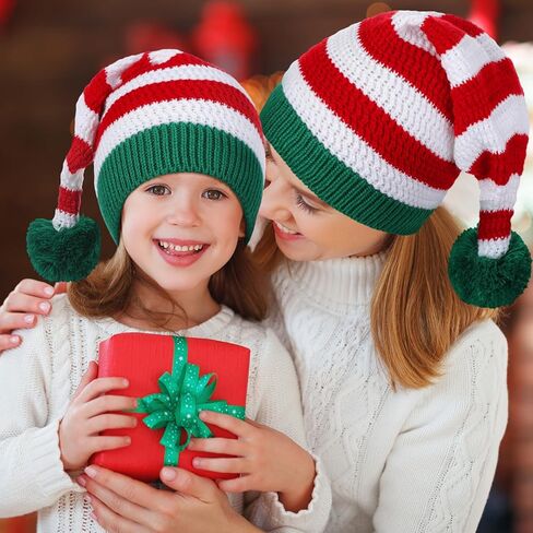 قطعتان من قبعات سانتا المتطابقة للعائلة، قبعة عيد الميلاد الأولى للأم والطفل، قبعة شتوية منفوشة لحفلات عيد الميلاد in Kuwait
