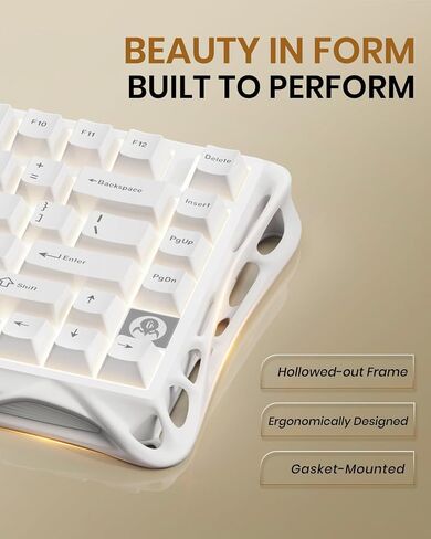 GravaStar Mercury K1 Lite Mechanical Gaming Keyboard, 75% Gasket Hot Swappable Custom Keyboard, Pre-lubed Linear Switches Mechanical Keyboard, RGB Backlit Wireless Keyboard - Transparent Black in Kuwait