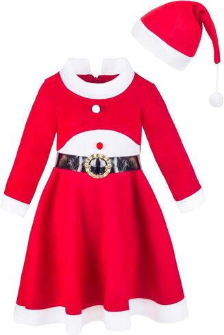 Lilax Little Girl Christmas Dress for Toddlers Red Santa Holiday Party Outfit in Kuwait