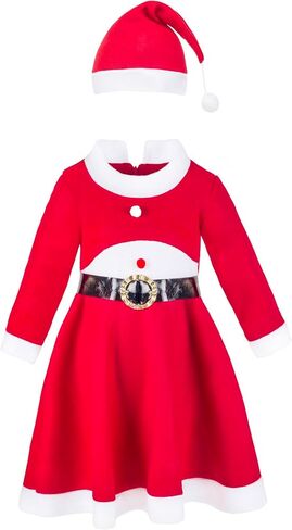 Lilax Little Girl Christmas Dress for Toddlers Red Santa Holiday Party Outfit in Kuwait