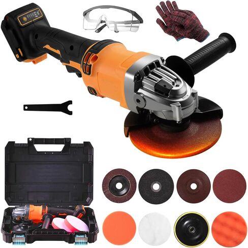 Cordless Angle Grinder Compatible with DeWalt 20V Max Battery, 4-1/2-Inch,1000RPM Brushless Motor with Cutting/Polishing Wheel Disc,Pin Wrench Kitbox For Metal Wood Polishing,Thin Steel, (NOT Battery) in Kuwait