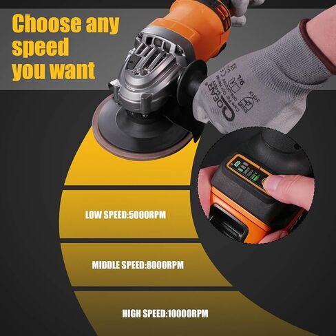 Cordless Angle Grinder Compatible with DeWalt 20V Max Battery, 4-1/2-Inch,1000RPM Brushless Motor with Cutting/Polishing Wheel Disc,Pin Wrench Kitbox For Metal Wood Polishing,Thin Steel, (NOT Battery) in Kuwait