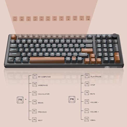 MageGee 98 Keys Mechanical Gaming Keyboard, Hot Swappable Yellow Switch, 96% Compact Layout LED Blue Backlit Wired Keyboard with Number Pad Arrow Keys, for PC Laptop, for Game and Office, Black/Blue in Saudi Arabia