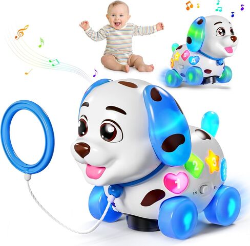Musical Toy for 1 Year Old Boy Girl, Baby Learning Toy for 6-12-18 Months, Puppy Toddler Toys for 1 Year Old Girl Gift, Bilingual Educational Toy with Music Light, 1st Birthday Gift for Toddlers 1-2 in Saudi Arabia
