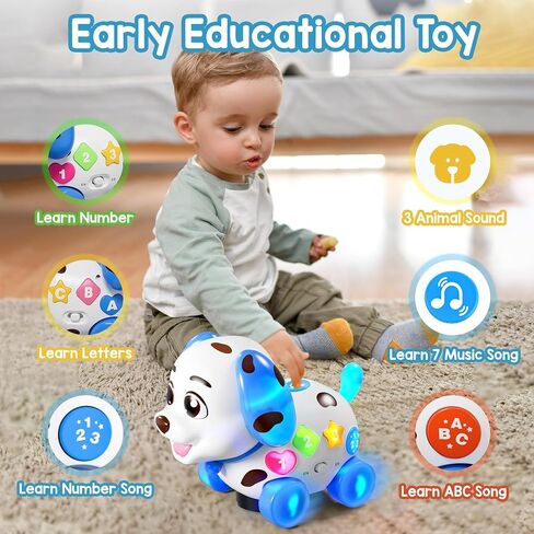 Musical Toy for 1 Year Old Boy Girl, Baby Learning Toy for 6-12-18 Months, Puppy Toddler Toys for 1 Year Old Girl Gift, Bilingual Educational Toy with Music Light, 1st Birthday Gift for Toddlers 1-2 in Saudi Arabia