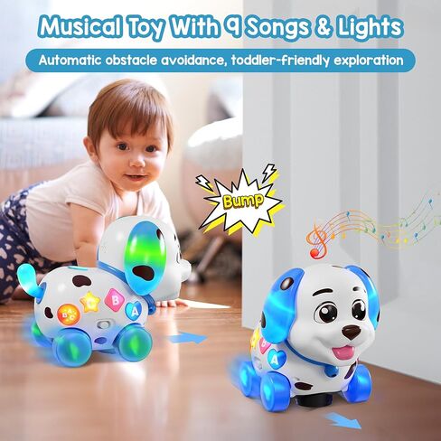 Musical Toy for 1 Year Old Boy Girl, Baby Learning Toy for 6-12-18 Months, Puppy Toddler Toys for 1 Year Old Girl Gift, Bilingual Educational Toy with Music Light, 1st Birthday Gift for Toddlers 1-2 in Saudi Arabia