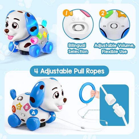 Musical Toy for 1 Year Old Boy Girl, Baby Learning Toy for 6-12-18 Months, Puppy Toddler Toys for 1 Year Old Girl Gift, Bilingual Educational Toy with Music Light, 1st Birthday Gift for Toddlers 1-2 in Saudi Arabia