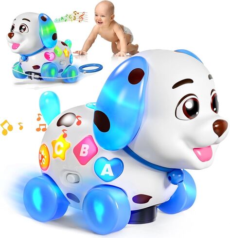 Musical Toy for 1 Year Old Boy Girl, Baby Learning Toy for 6-12-18 Months, Puppy Toddler Toys for 1 Year Old Girl Gift, Bilingual Educational Toy with Music Light, 1st Birthday Gift for Toddlers 1-2 in Saudi Arabia