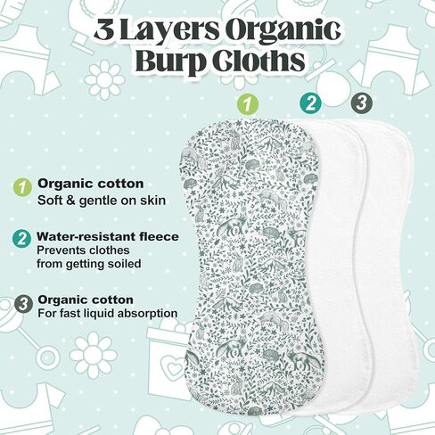 6 قطع من أقمشة التجشؤ العضوية، أقمشة التجشؤ الناعمة من الموسلين، أقمشة التجشؤ القطنية الماصة للأطفال من الجنسين، هدية محايدة لحديثي الولادة من الأولاد والبنات in Kuwait