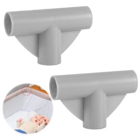 2pcs Baby Playpen Parts t-Shaped Joints, 0.98 Inch Inner Diameter Baby Playpen Replacement Connectors Baby Playpen Accessories Playpen Replacement Parts for Baby Play Yard (Gray)