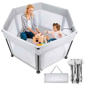 Baby Playpen, Portable and Lightweight, Playpen for Babies and Toddler Extra Large Foldable Playpen for Baby with gate, Baby Activity Center with Fence, Travel Play Pen