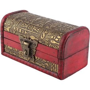 Wooden Jewelry Box, Jewelry Storage Box, Vintage European Style Classical Wooden Case Jewelry Storage Box Container Home Decoration (Small Size with Password Lock)