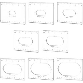 PH PandaHall Pack of 8 Oval Inlay Template Set, 4 Inch Router Template Acrylic Router Jig Template Router Stencils Drawing Scale Ruler Measuring Tool for Woodworking Drawing, School Office Home