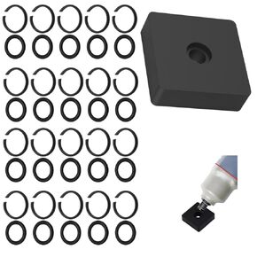 (20 Sets) 3/8" Impact Retaining Ring Clip Impact Friction Ring with O-Ring for Milwaukee Electric/Pneumatic Type Impact Wrench, Retainer Ring Anvil Install Tool Included