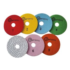 Onyx 6 PCS Wet Diamond Polishing Pads 4 Inch, Granite, Marble, Engineered Stone, Countertop Polish Pads