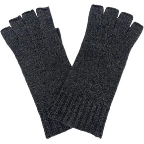 Cashmere Luxe 100% Cashmere Essential Fingerless Glove - Ebony