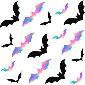 3D Bat Stickers - 16Pcs Halloween Decorations for Home and Party, Beautiful and Eye-Catching Halloween Wall Decor Bats, Perfect for Enhancing Festive Atmosphere