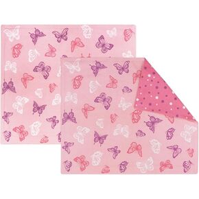 PurpleEssences Kids Reusable Cloth Placemats & Lunch Box Liners | 15"x13" | 2-Ply, Thick, Absorbent, Machine Washable | Set of 2 - Sea World