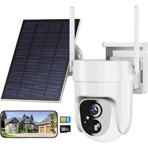 كاميرات مراقبة خلوية 4G LTE لاسلكية Camii No WiFi 2K HD كاميرا خارجية 360 درجة عرض بطارية شمسية تعمل بالطاقة 2K Cam لأمن المنزل رؤية ليلية ملونة كشف الحركة بطاقة SIM / تخزين بطاقة SD