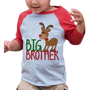 7 ate 9 Apparel Youth Big Brother Christmas Shirt Red