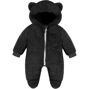 Urban Virgin Baby Winter Clothes Fleece Snowsuit Infant Boy Winter Bear Onesie Baby Girls Hooded Footie Jumpsuits