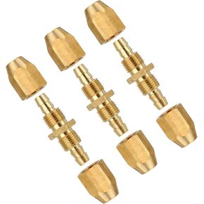 3 Pack Air Hose Repair Kit 3/8-Inch Air Hose Splicer Solid Brass Reusable Hose Splicer Repair Kit Air Hose Splicer End Repair Fittings Air Hose Connectors Repair Kit