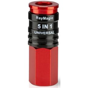 5 In 1 Universal Quick Industrial Connect Coupler, 1/4" Female NPT, Air Hose Fittings, Release Sleeve, Red (1-Piece)